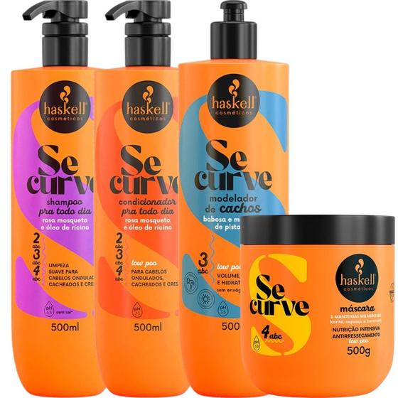 Imagem de Kit Se Curve Shampoo + Cond + Modelador De Cachos + Máscara 3 Manteigas 500ml Haskell