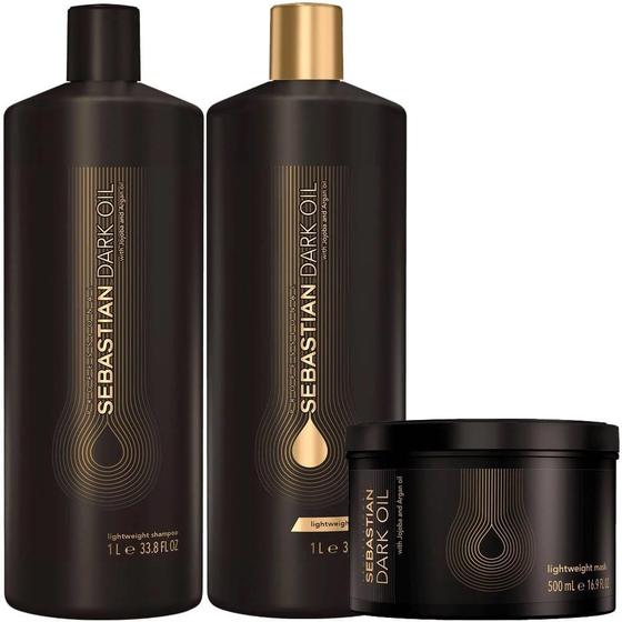 Imagem de Kit Sebastian Dark Oil Shampoo+Condicionador+Mascara