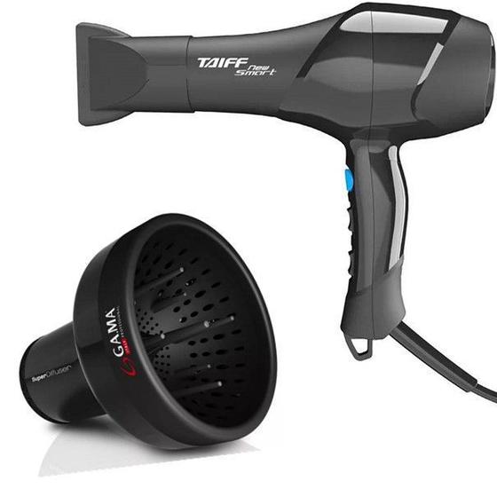 Imagem de Kit - secador de cabelo profissional taiff new smart 1700w 220v + difusor de ar universal gama