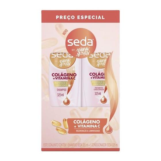 Imagem de Kit Seda By Niina Secrets Colágeno e Vitamina C Shampoo + Condicionador 325ml