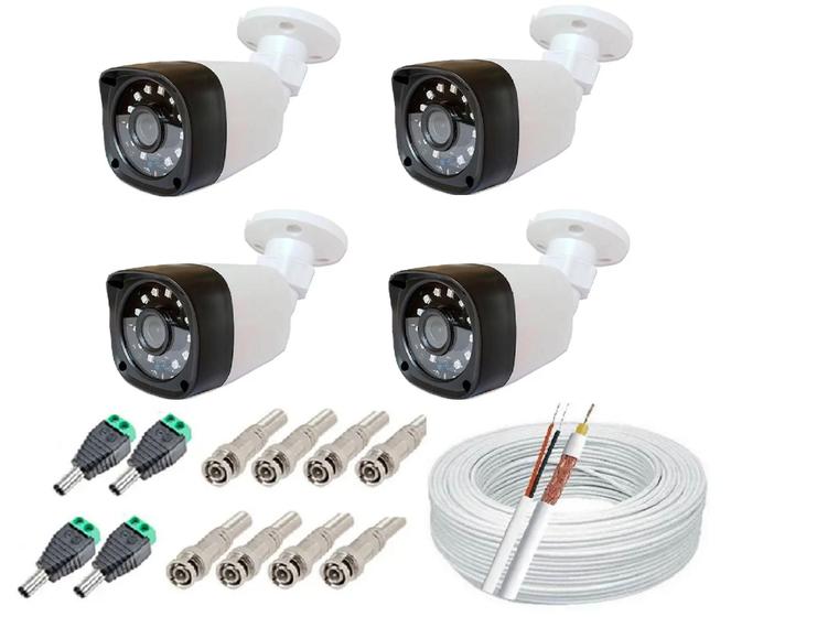 Imagem de Kit Segurança 4 Câmeras Digitais infravermelho HD + acessórios