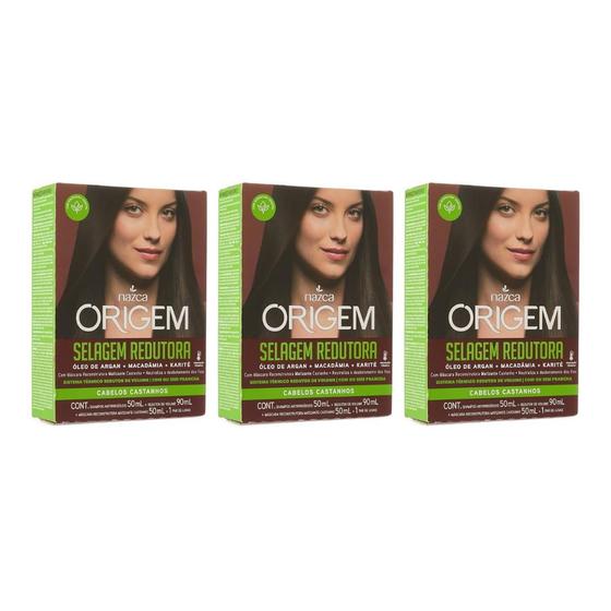 Imagem de Kit Selagem/Redutora Origem Castanhos - Kit Com 3Un