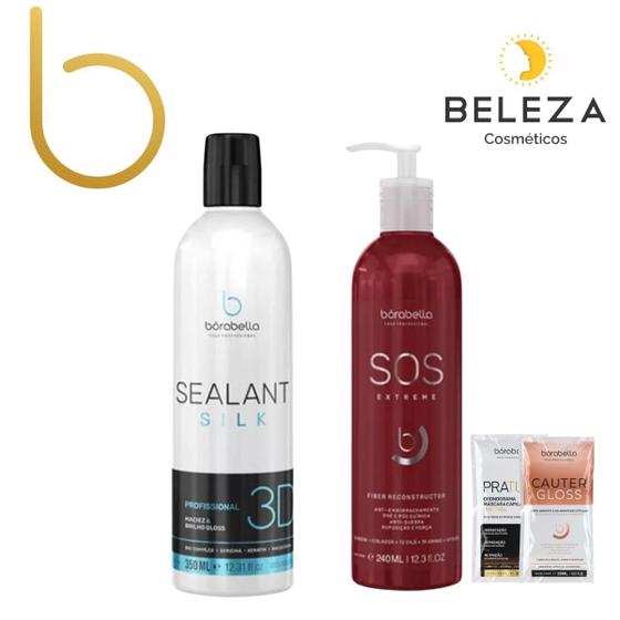 Imagem de Kit Selagem Sealant Silk 3d 350ml E Sos Extreme Borabella