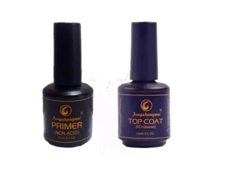 Kit Selante Top Coat Feng + Primer Sem Acido Unhas Fengshangmei