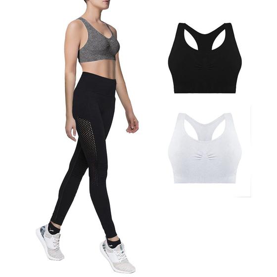 Imagem de Kit Selene 3 Tops + Legging Sem Costura Feminino