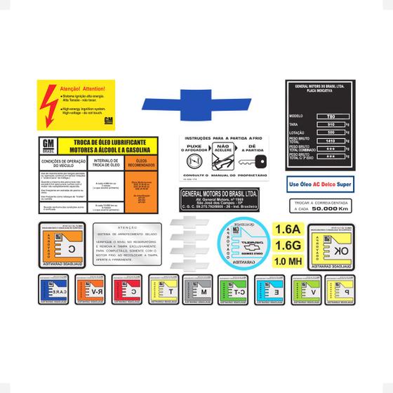 Imagem de Kit Selos Qualidade e Advertência Chevy 500 Camping DL SL/e