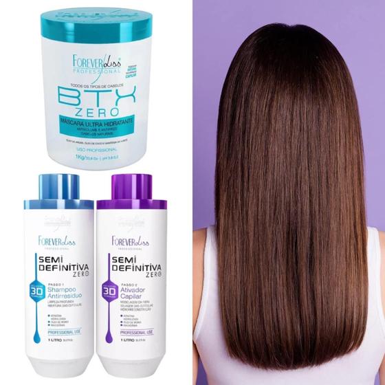 Imagem de Kit Semi Definitiva 1L + Btx Zero 1kg Forever Liss