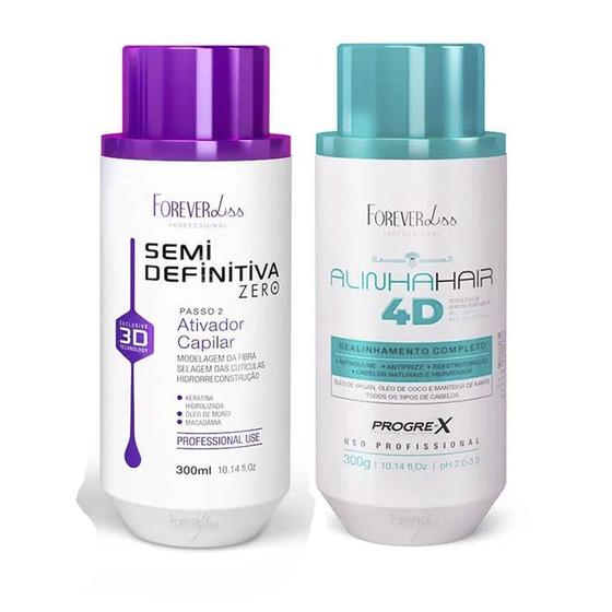 Imagem de Kit Semi Definitiva 3D e AlinhaHair 4D Forever Liss 300ml