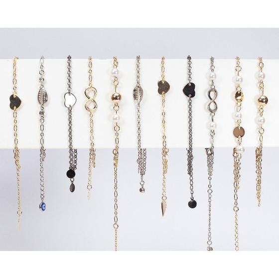 Kit Semi joias 10 Pulseiras Folheadas a Ouro 18k e a Prata P/ Revender Menor preço em Kit Semi joias 10 Pulseiras Folheadas a Ouro 18k e a Prata P/ Revender