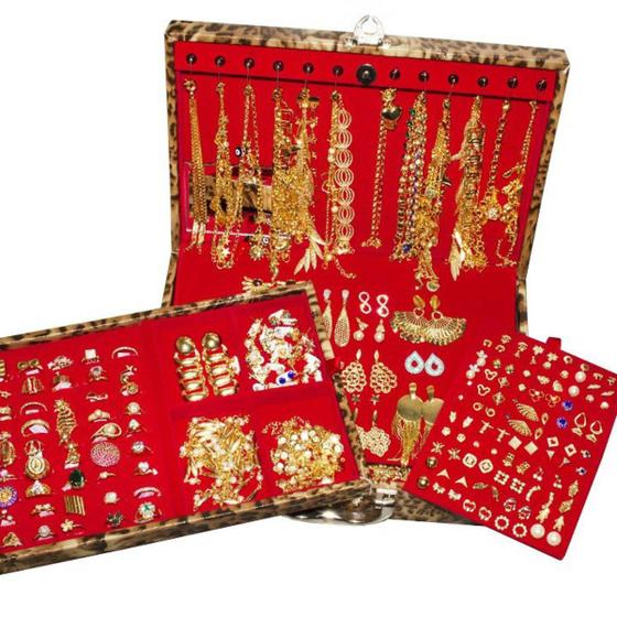Kit Semi Joias 102 pçs PRATA e DOURADO Completo c/ Colares Brincos Anel Pulseiras e Pingentes Menor preço em Kit Semi Joias 102 pçs PRATA e DOURADO Completo c/ Colares Brincos Anel Pulseiras e Pingentes