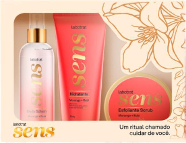 Imagem de Kit Sens Labotrat Body Splash Hidratante Esfoliante Morango