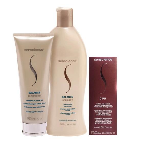 Imagem de Kit Senscience Balance Shampoo 280ml + Condicionador 240ml + CPR (2x25ml)