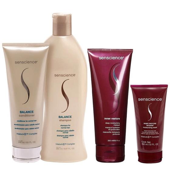 Imagem de Kit Senscience Balance Shampoo 280ml + Condicionador 240ml + Inner restore Intensif 150ml + CPR (2x25ml)