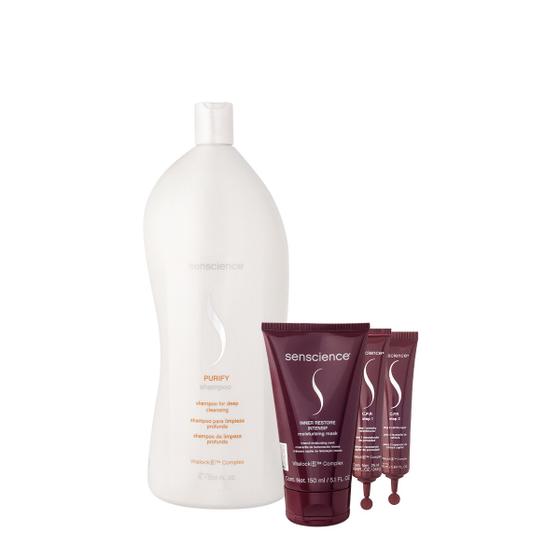 Imagem de Kit Senscience Purify Shampoo Intensif Máscara e C.P.R. Ampola (3 produtos)