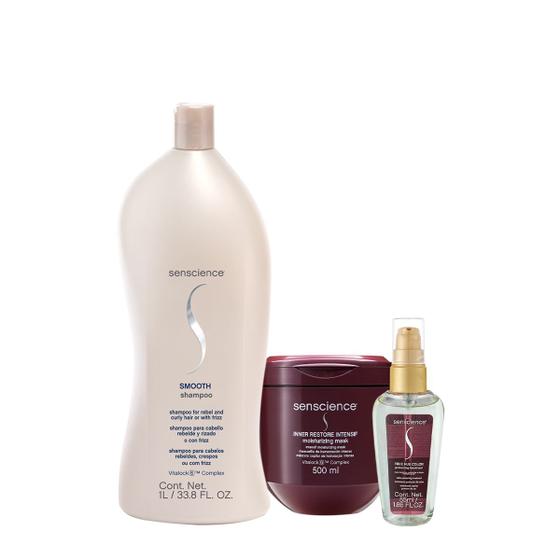 Imagem de Kit Senscience Smooth Intensif True Hue Shampoo Máscara Sérum (3 produtos)