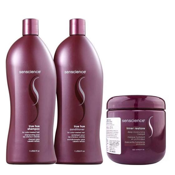 Imagem de Kit Senscience True Hue Shampoo 1000ml + Condicionador 1000ml + Máscara Inner Restore Intensif 500ml