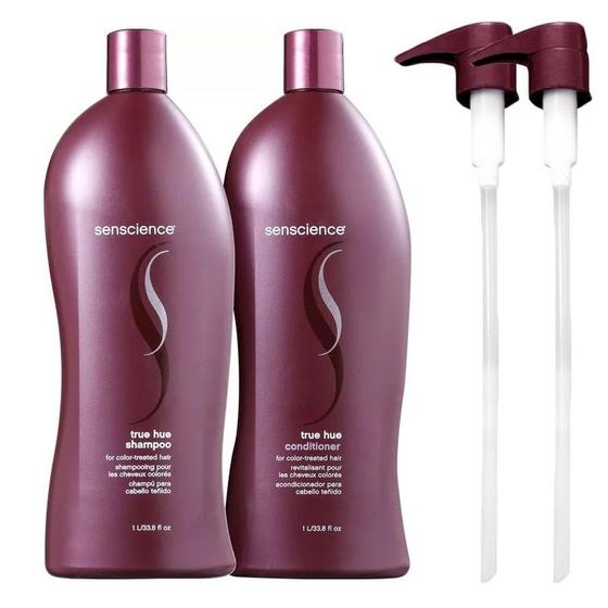 Imagem de Kit Senscience True Hue Shampoo 1000ml + Condicionador 1000ml + Válvulas Pump
