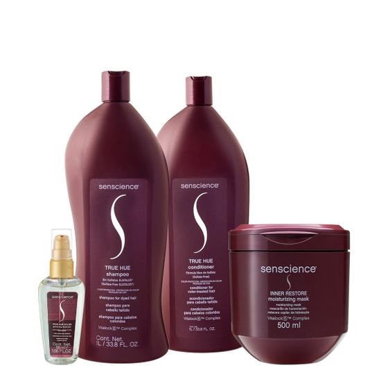 Imagem de Kit Senscience Violet True Hue Inner Salon Total Oil (4 produtos)