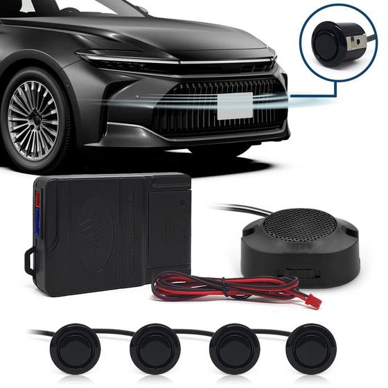Imagem de Kit Sensores Dianteiros Preto Renault Sandero 2011 2012 2013 2014 Estacionamento Frontal
