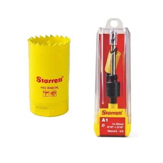 Imagem de Kit Serra Copo Bimetal 29mm Starrett com Suporte A1