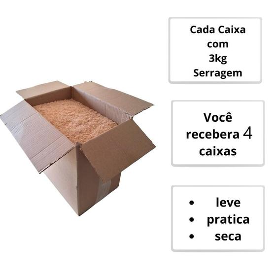 Imagem de Kit Serragem P/ Compostagem Doméstica 12kg (4 Caixas 3kg)