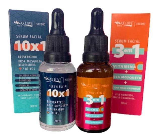 Kit Sérum Facial 10 Em 1 / Sérum 3 Em 1 - Max Love Menor preço em Kit Sérum Facial 10 Em 1 / Sérum 3 Em 1 - Max Love