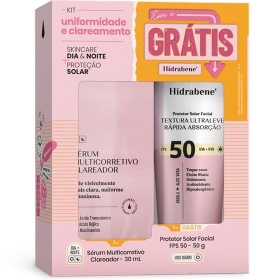 Imagem de Kit Sérum Multicorretivo Clareador 30ml + Protetor Solar Facial Textura Ultra Leve FPS 50 - 50g