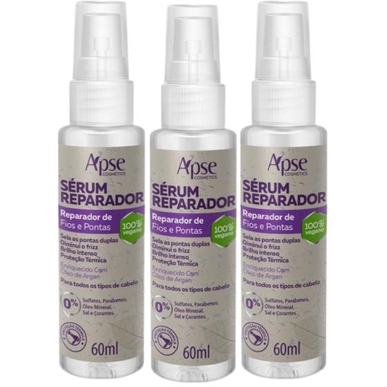 Imagem de Kit Sérum Reparador De Pontas E Fios Apse 3X60Ml