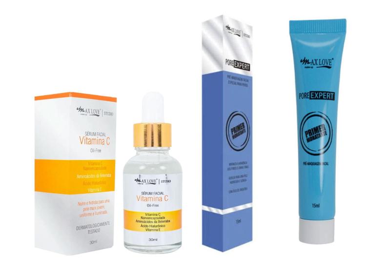 Imagem de kit serum vitamina c + primer hidratante max love