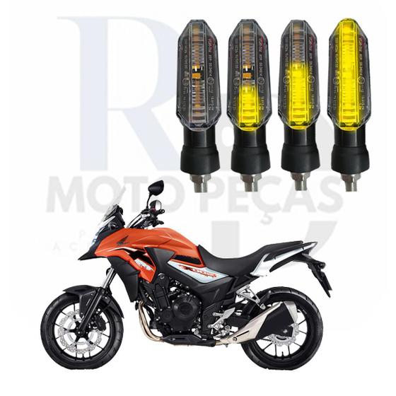 Imagem de Kit Seta para Moto Honda CB 500X Pisca Led Universal 12V P53S Sequencial 2013 2014 2015 2016 2017 2018 2019 2020 2021