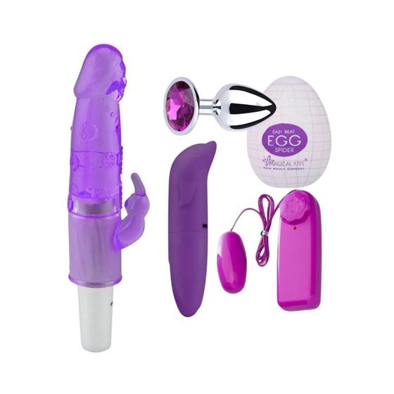 Imagem de Kit Sex Shop Golfinho + Bullet + Jelly + Plug + Egg