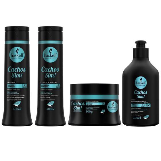 Imagem de Kit Sh Cond Másc Leave 300Ml Haskell Cachos Sim