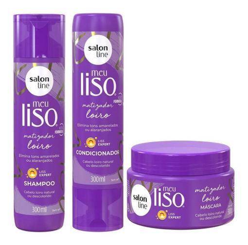 Imagem de Kit Sh + Cond + Máscara Meu Liso Matizador Salon Line