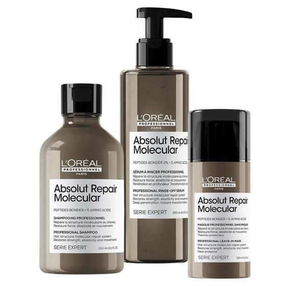 Imagem de Kit Sh + Leave-In + Sérum L'Oreal Absolut Repair Molecular