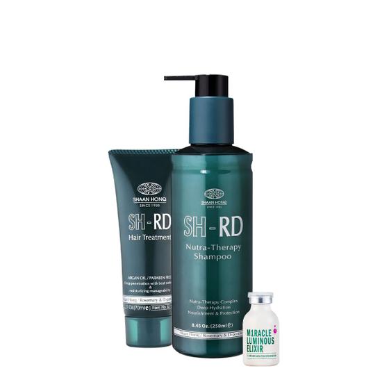 Imagem de Kit SH-RD Nutra Therapy Shampoo Máscara Argan Oil e Elixir Ampola 25ml (3 produtos)