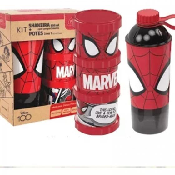 Imagem de Kit Shakeira SpiderMan 3 em 1 600ml 015630 - Plasutil