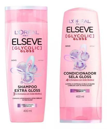 Imagem de Kit Shampo + Condicionador Glycolic Gloss Elseve 400ml