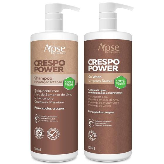 Imagem de Kit Shampoo 1L e Co Wash 1L Crespo Power Apice Cosmétics - Apse 