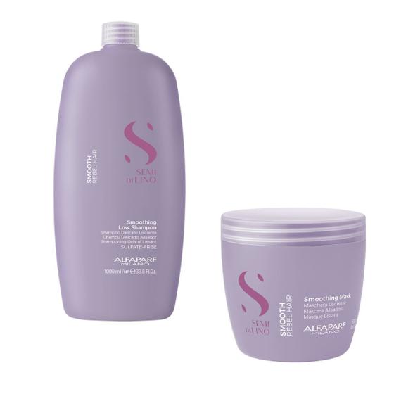 Imagem de Kit Shampoo 1L e Máscara 500ml Alfaparf Sdl Smoothing - Manutenção de Lisos