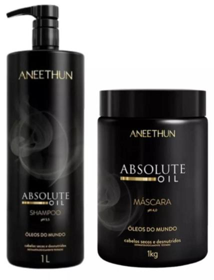 Imagem de Kit Shampoo 1L/ Máscara 1Kg Absolute Oil Aneethun
