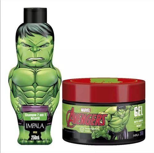 Imagem de Kit Shampoo 2 em 1 + Gel Fixador Impala Avengers Hulk