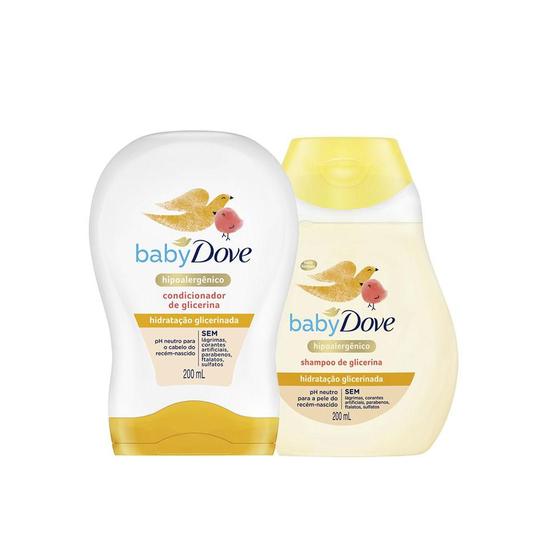 Imagem de Kit Shampoo 200ml + Condicionador Dove Baby Hidratação Glicerinada 200ml