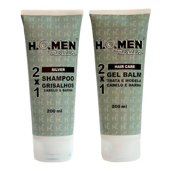 Imagem de Kit Shampoo 21 Silver Grisalhos e Gel Balm para Barba 200ml H.O.Men Master Hair Care