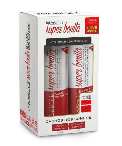 Kit Shampoo 250ml e Condicionador 200ml - Super Bonita Cachos dos Sonhos Probelle Menor preço em Kit Shampoo 250ml e Condicionador 200ml - Super Bonita Cachos dos Sonhos Probelle