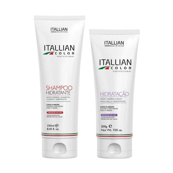 Imagem de Kit Shampoo 250ml + Hidratação 200g Coco e Argan  Itallian Color