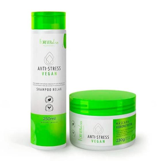 Imagem de Kit Shampoo 250Ml + Máscara Anti Stress Forever Liss 230G