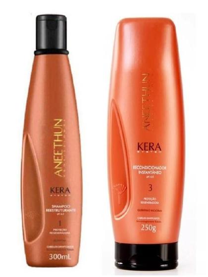 Imagem de Kit Shampoo 300Ml Recondicionador 250G Aneethun Kera System