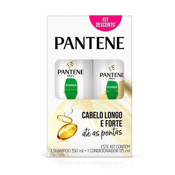 Imagem de Kit Shampoo 350ml + Condicionador 175ml Pantene Restauração