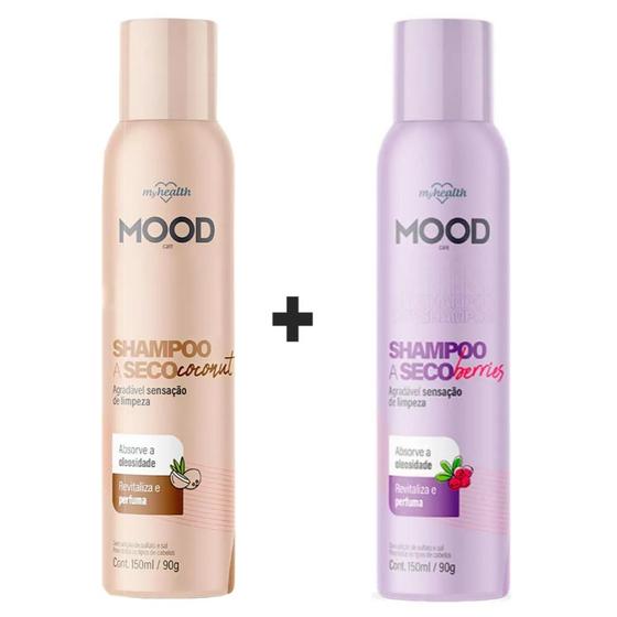 Imagem de Kit Shampoo A seco Berries Mood Care 150ml + Shampoo A Seco Coconut Mood Care 150ml My health