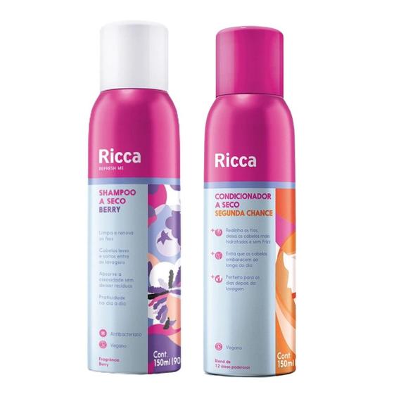 Imagem de Kit Shampoo a Seco Berries Shakeberry e Condicionador a Seco Segunda Chance Ricca 150ml